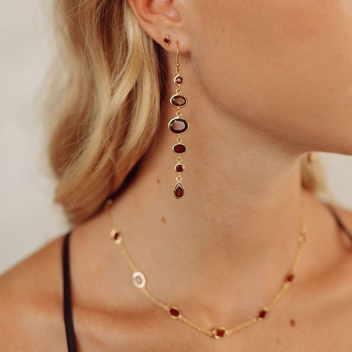 Cascade Earrings in Garnet