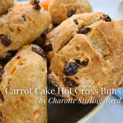 Easter Recipes : Carrot Cake Hot Cross Buns by Charlotte Stirling-Reed