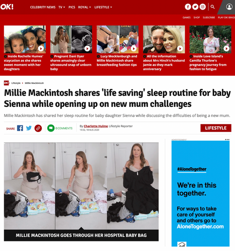 Millie Mackintosh shares 'life saving' sleep routine for baby Sienna while opening up on new mum challenges