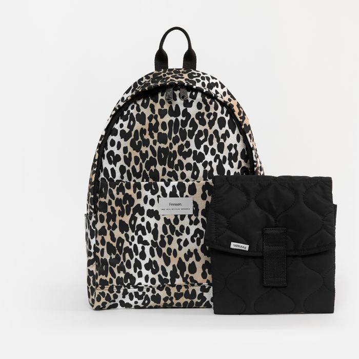 Inge eco changing backpack in leopard £150