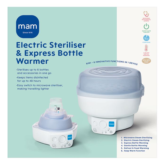 MAM Electric Steriliser & Bottle Warmer 36 OFF £74 The Baby Show