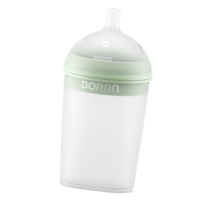 BORRN Silicone Bottle Green/Orange 240ml
