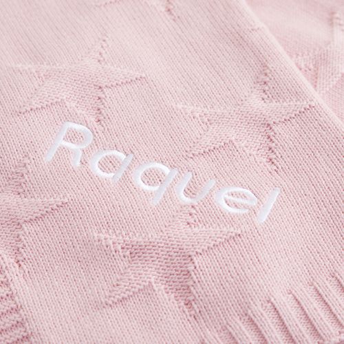 Personalised Pink Star Jacquard Blanket