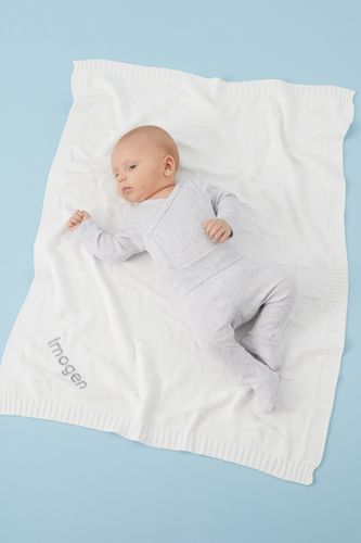 Personalised Ivory Star Jacquard Blanket