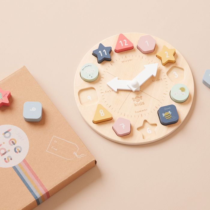 Wooden Puzzle Clock Shape Sorter Toy