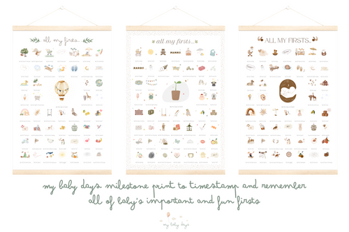My Baby Days - beautiful milestones prints to timestamp and remember all of baby's important and fun firsts
