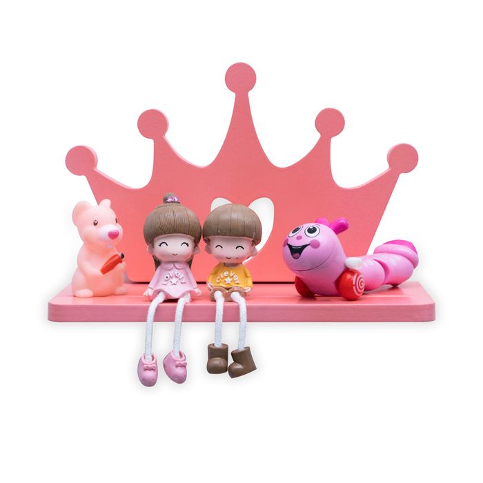 Designer Nursery Wall Shelves - Crown Pink