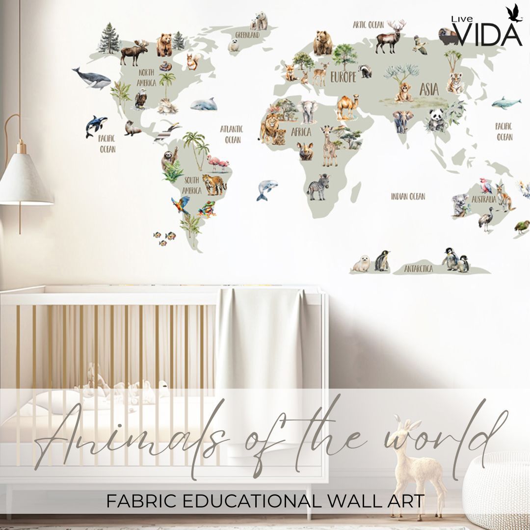 ‘Animals of The World’ educational wall art collection