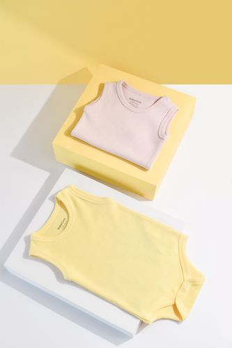 2 Pcs Sleeveless Body 100% Organic Cotton Waffle Collection
