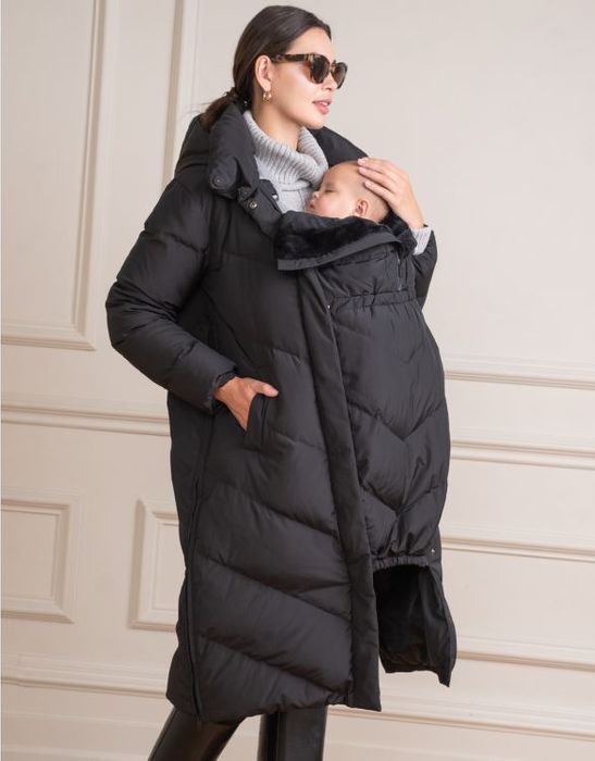 Long Maternity & Babywearing Puffer Coat