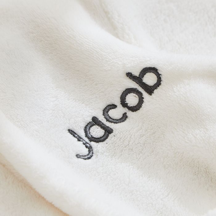 Personalised Fleece Robe Ivory With Ears