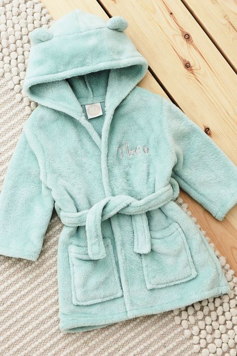 Personalised My 1st Years Gift Box Blue Hooded Fleece Robe