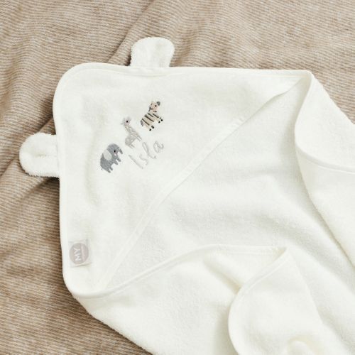 Personalised Ivory Welcome to the World Hooded Towel