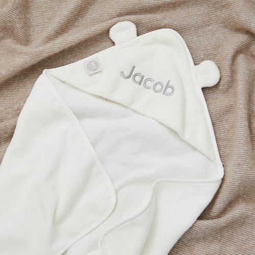 Personalised Small Ivory Hooded Towel