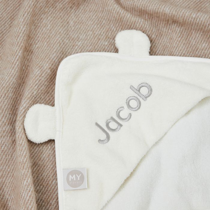 Personalised Small Ivory Hooded Towel