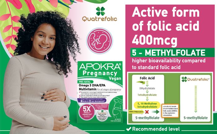 APOKRA Vegan Pregnancy Pre-Natal Omega 3 Multivitamin Tablets