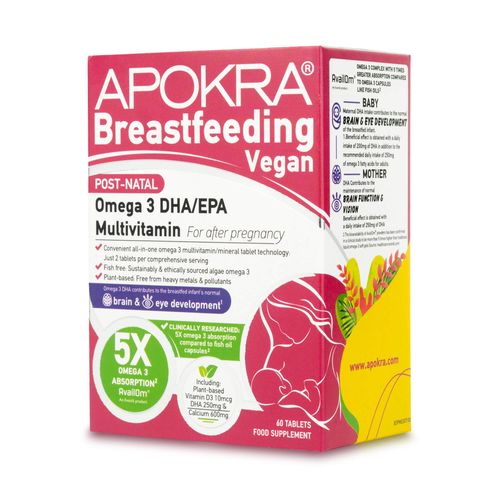 APOKRA Vegan Breastfeeding Post-Natal Omega 3 Multivitamin Tablets
