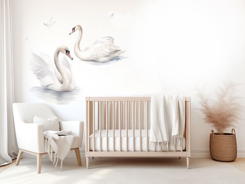 Swans & Dragonflies Wall Art