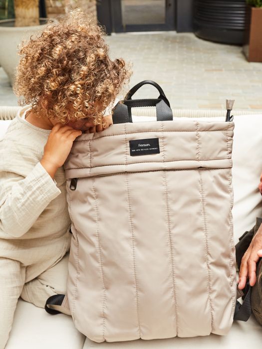 RAE Eco Changing Backpack in taupe £130