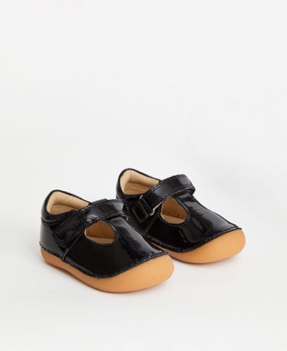 Atlas Black Patent First Walker Shoe