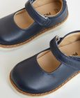 Aurora Navy Leather Girls Kids Shoe