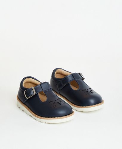 Luna Navy Leather Girls Kids Shoe