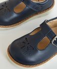 Luna Navy Leather Girls Kids Shoe