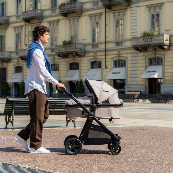 Panorama XTi by Babylo Travel System Bundle with 2-in-1 Seat and R129 Car Seat Almond