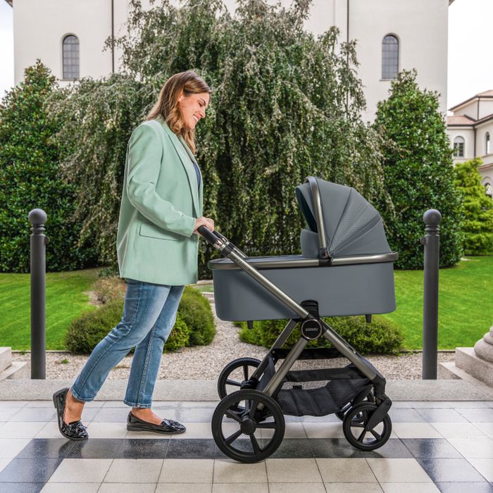 Zummi Zenith Travel System Bundle 3-in-1 with R129 Car Seat Pebble