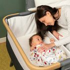 Tutti Bambini CoZee Bedside Crib Lite Dark Grey and Oak