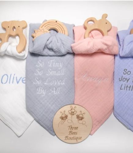 Organic Cotton Muslin Comforter and Teething Toy
