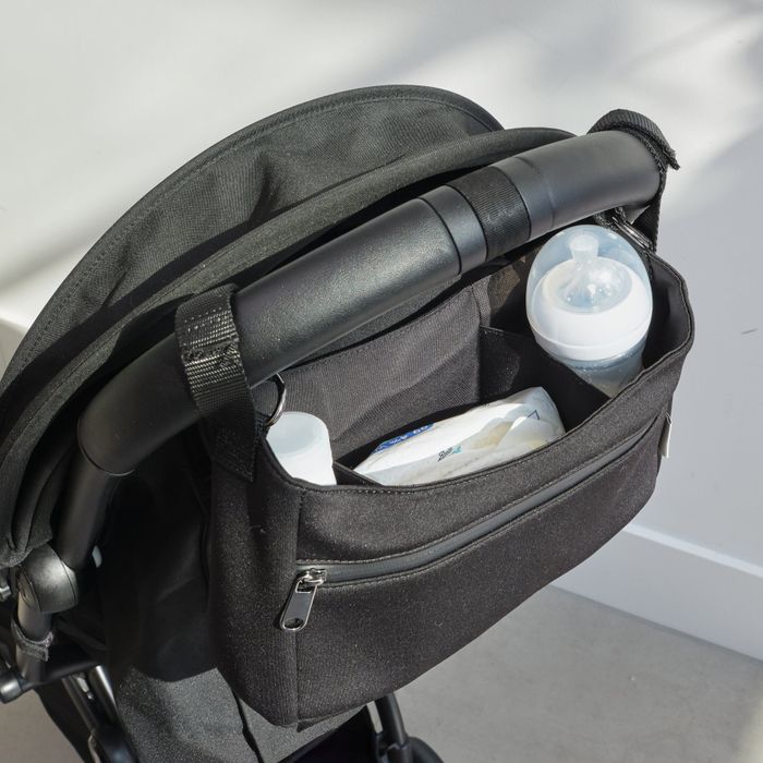 ODIN Eco Stroller Caddy with built in stroller clips - black
