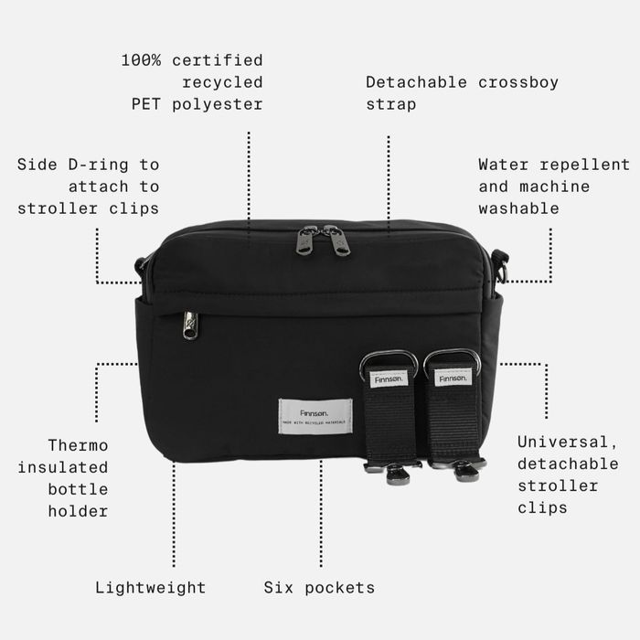 FRIDA Eco Stroller Organiser with Stroller Clips - Taupe