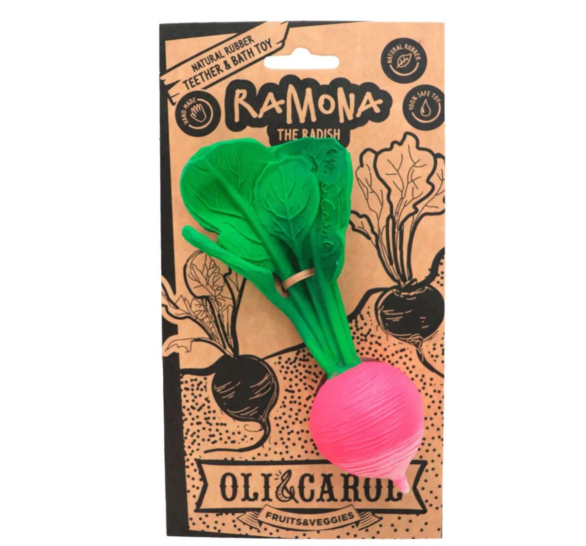 Natural rubber teething toy