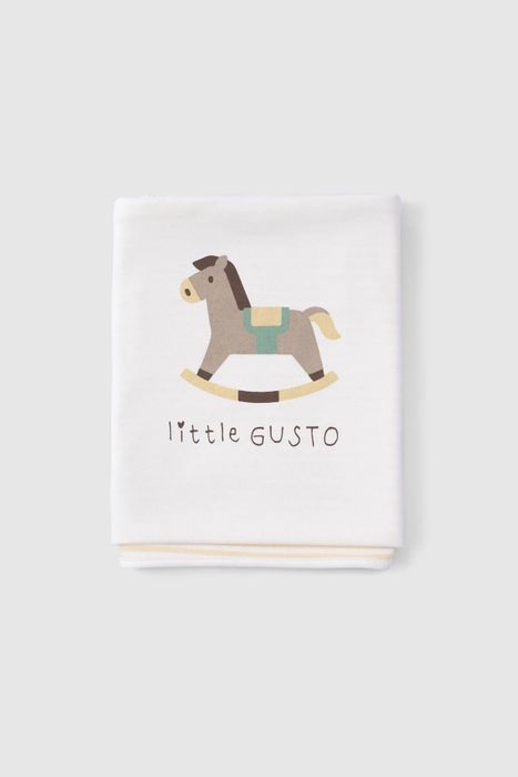 Double-Layer Organic Cotton Baby Blanket – Playtime Foal Pattern