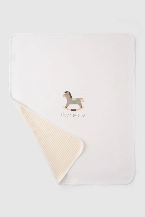 Double-Layer Organic Cotton Baby Blanket – Playtime Foal Pattern