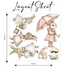 Pink Rabbit Wall Sticker Set