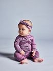 Merino wool zip-up footless onesie