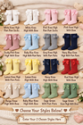 Baby Knee High Socks – Pom Pom & Bow Styles | Soft Cotton Newborn & Toddler Socks - NK05