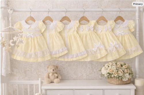 Baby Girls Dresses – Smocked, Bow & Frill Detail | Soft Cotton Outfits - NK05