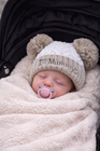 Luxury Baby Hat Set – “I Love Mummy & Daddy” Pom Pom Hats