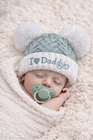 Luxury Baby Hat Set – “I Love Mummy & Daddy” Pom Pom Hats
