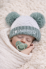 Luxury Baby Hat Set – “I Love Mummy & Daddy” Pom Pom Hats