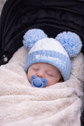 Luxury Baby Hat Set – “I Love Mummy & Daddy” Pom Pom Hats