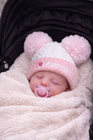 Luxury Baby Hat Set – “I Love Mummy & Daddy” Pom Pom Hats