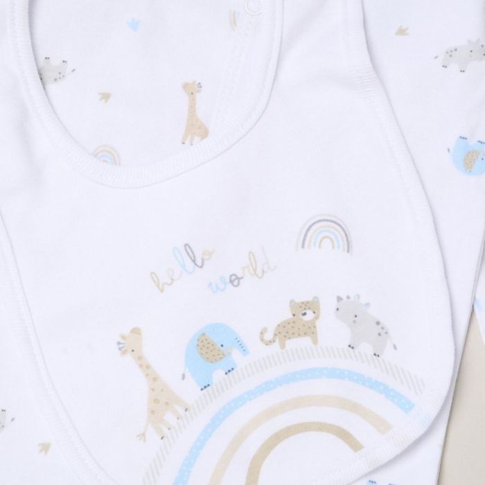 Newborn 5 Piece Baby Gift Set with Gift Bag – Unisex Safari Design