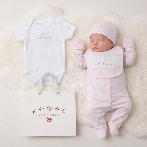 5-Piece Baby Girl Gift Set – “Little Princess” Newborn Outfit
