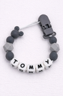Personalised Pacifier Clips – Baby Name Dummy Holders with Silicone Beads