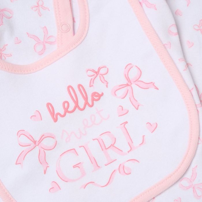 5-Piece Baby Girl Gift Set – “Hello Sweet Girl” Newborn Outfit