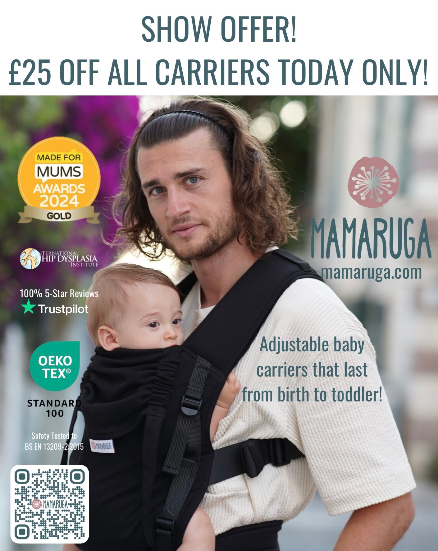 £25 OFF ALL MAMARUGA BABY CARRIERS